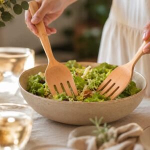 Pegador de Salada Maozinha Bambu