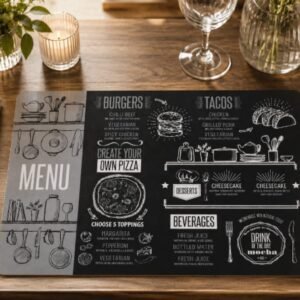 Lugar Americano de Plástico Menu