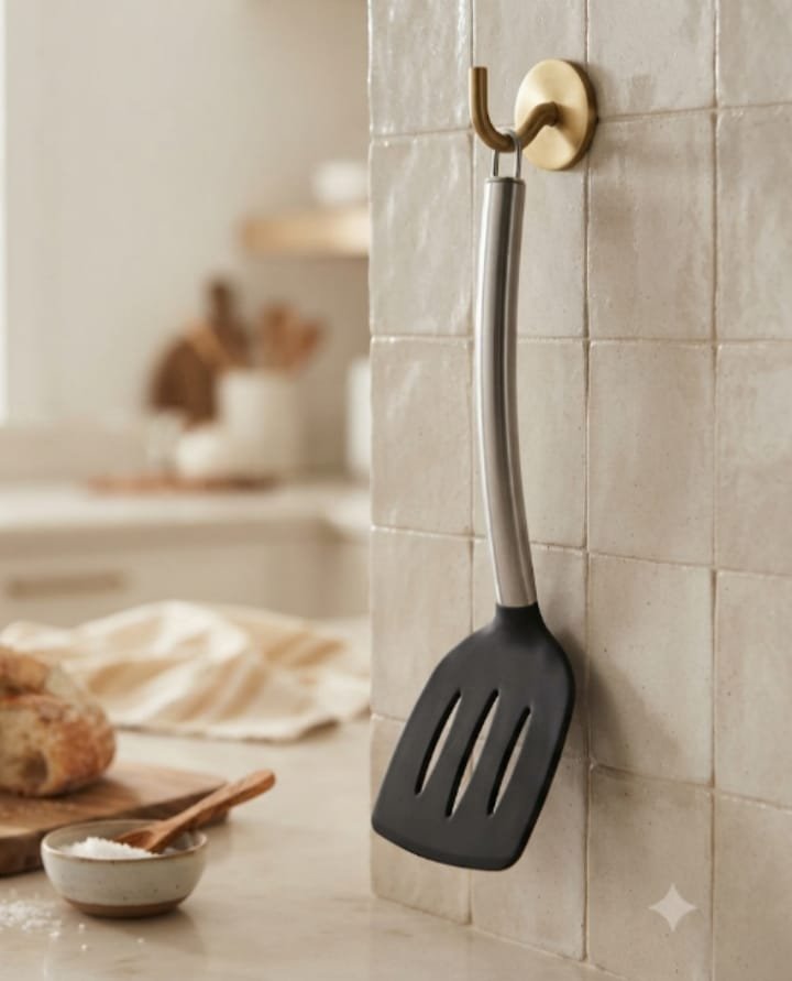 Espátula vazada inox silicone