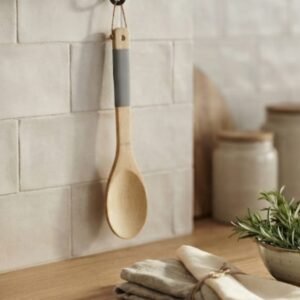 Colher bambu com cabo silicone