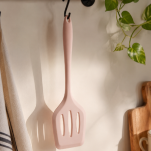Espátula Vazada Silicone Rosa