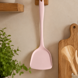 Espátula Lisa de Silicone Rosa