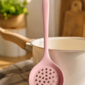 Escumadeira Silicone Rosa